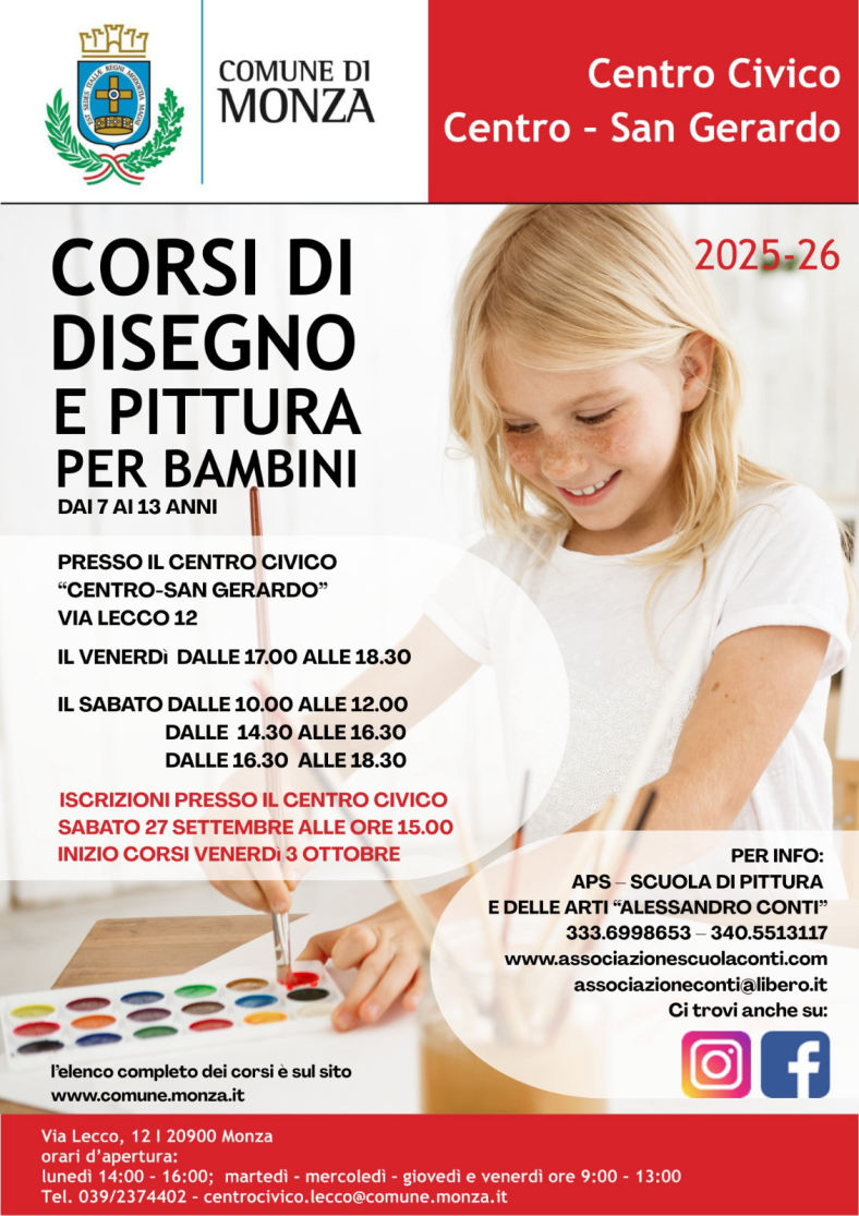 Corsi di disegno e pittura per bambini