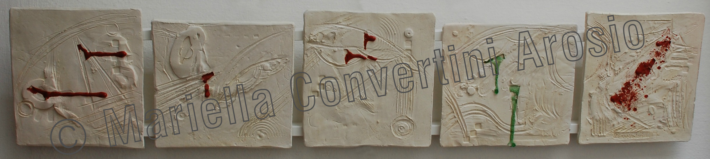 Musica, piastra con inserti in vetro cattedrale, 120 x 25 cm