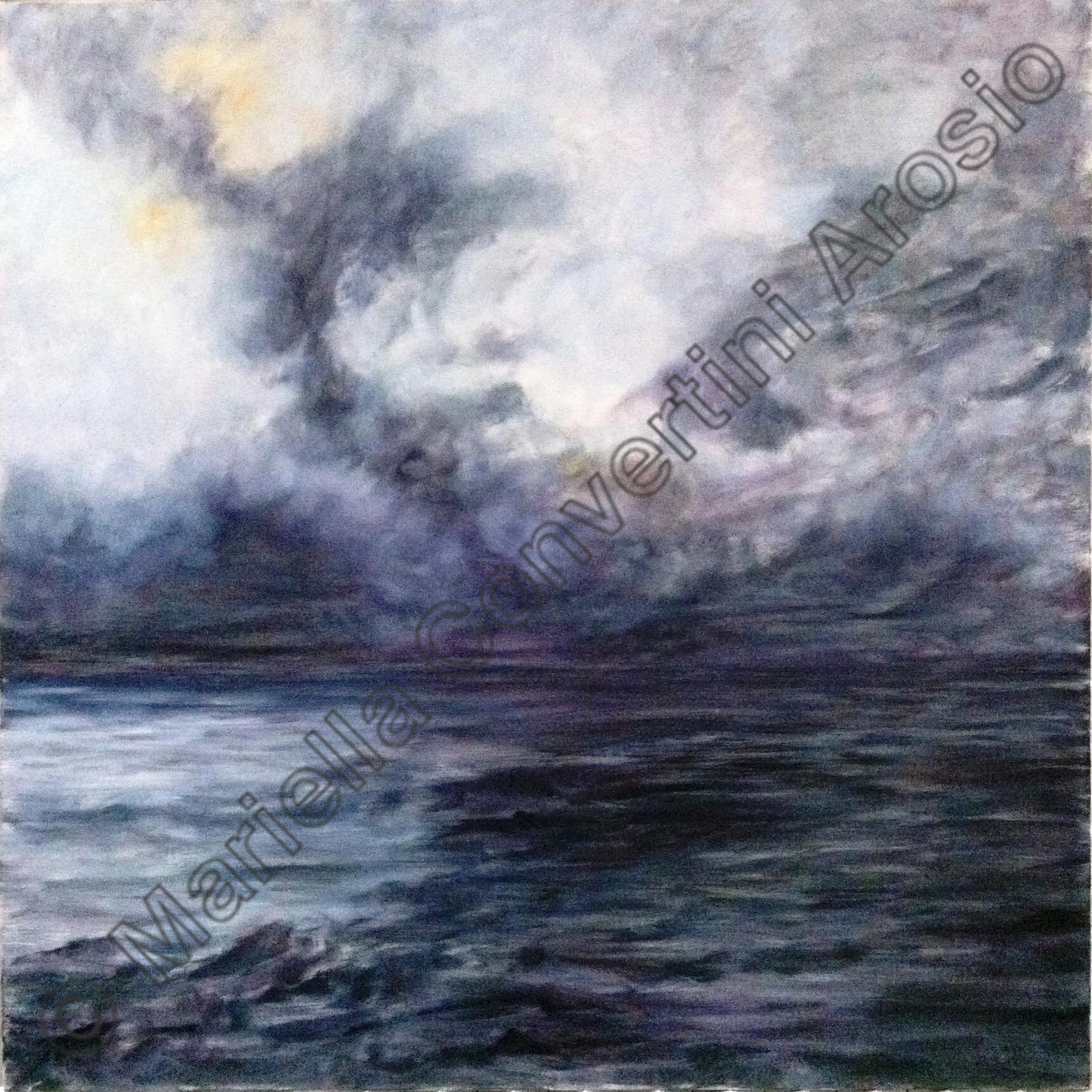 Temporale, 90 × 90 cm, olio su tela