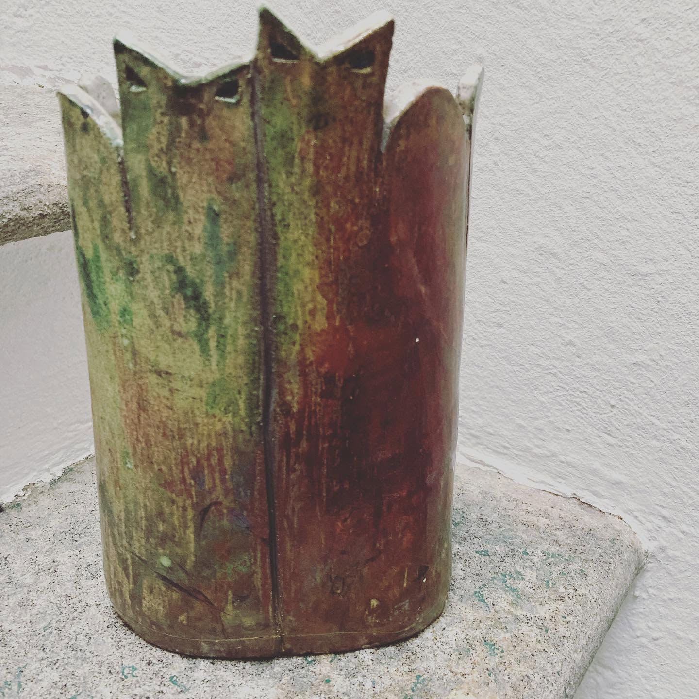 Vaso I gatti innamorati, tecnica Raku